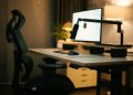 modern home office with ergonomic chair and desk