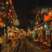 enchanting night scene at hanoi train street