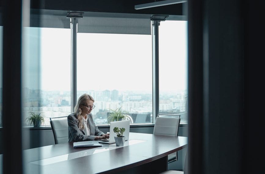 woman using a laptop